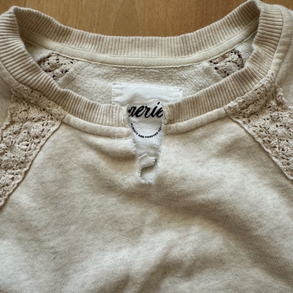 Aerie Hey Crochet sweatshirt sz M - Picture 3 of 5